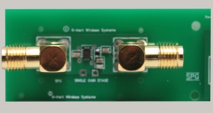 A wideband RF amplifier, available for purchase from Signal Processing Group Inc.